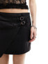 Фото #7 товара ONLY faux leather mini skirt with buckle detail in black