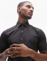 Topman short sleeve formal slim fit shirt in black Черный, S - Chest 38 - фото #4