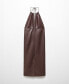 ფოტო #4 პროდუქტის Women's Leather-Effect Halter Dress