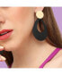 Women's Black Block Drop Earrings