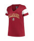 ფოტო #2 პროდუქტის Women's Heather Garnet Florida State Seminoles Plus Size Arched City Sleeve Stripe V-Neck T-shirt