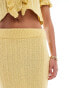 ASOS DESIGN knitted midaxi skirt with frill co-ord in yellow