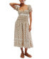 Women's Bali Juniper Floral Print Ruffled Midi Dress Ditsy Floral Neutral, 0 - фото #1