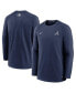 Фото #1 товара Men's Navy Atlanta Braves Authentic Collection Logo Performance Long Sleeve T-shirt