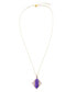 Фото #1 товара Abstract Genuine Purple Agate Kite Pendant Necklace