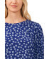 Фото #5 товара Women's Printed 3/4-Tie Sleeve Crew Neck Blouse