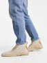 ASOS DESIGN desert boots in stone suede with leather detail