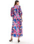 Фото #4 товара Vila satin wrap maxi dress in purple floral print