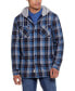 Фото #1 товара Men's Sherpa Lined Flannel Hooded Shirt Jacket