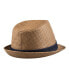 Фото #2 товара Men's Denim Band Straw Fedora Hat