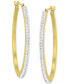 ფოტო #1 პროდუქტის Crystal Polished Narrow Medium Hoop Earrings in 10k Gold, 1.2"