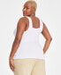 Фото #2 товара Trendy Plus Size Ribbed Square-Neck Tank, Created for Macy's