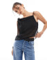 Фото #1 товара ASOS DESIGN chiffon asym cowl top in black