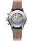 ფოტო #3 პროდუქტის Men's Swiss Automatic Chronograph Freelancer Green Leather Strap Watch 43.5mm