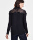 Women's Lace-Top Button-Up Shirt, Created for Macy's