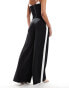 Extro & Vert Tall highwaisted palazzo pleated trouser in black & white co-ord