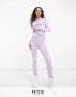 Threadbare Petite Ski base layer banded waistband leggings and long sleeeve top set in lilac Сиреневый, 44 - фото #2