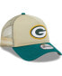 ფოტო #4 პროდუქტის Men's Tan, Green Green Bay Packers All Day A-Frame Trucker 9FORTY Adjustable Hat