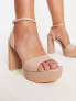 Фото #2 товара Glamorous Wide Fit espadrille platform heel sandals in beige