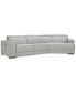 Фото #2 товара Jenneth 3-Pc. Leather Sofa with 2 Power Motion Recliners and Cuddler, Created for Macy's