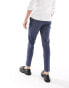 ASOS DESIGN wedding super skinny suit trousers in dark blue micro texture Синий, W28 L32 - фото #5