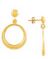 ფოტო #3 პროდუქტის Polished Drop Hoop Earrings in 14k Gold