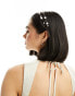 ASOS DESIGN headband with multirow pearl and wire design