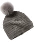 Amicale Cashmere Cardigan Rib Cashmere Hat Women's Grey - фото #1