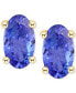 ფოტო #3 პროდუქტის Sapphire Oval-Cut Stud Earrings (3/4 ct. t.w.) in 14k Gold (Also in Emerald, Ruby, & Tanzanite)