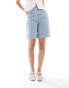 Фото #3 товара ASOS DESIGN denim bermuda short in light blue stripe co-ord