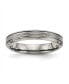 ფოტო #1 პროდუქტის Titanium Polished Grooved Comfort Fit Wedding Band Ring
