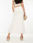 Фото #2 товара NA-KD linen side slit midi skirt in white