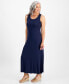 Фото #2 товара Petite Sleeveless Side Slit Knit Maxi Dress, Created for Macy's