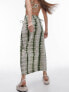 Topshop wrap sarong skirt in green tie dye print