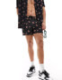 ASOS DESIGN co-ord swim shorts in short length in floral print Черный, 2XS - W28 - фото #1