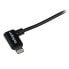 Фото #5 товара StarTech.com 2 m (6 ft.) USB to Lightning Cable - Right Angle iPhone / iPad / iPod Charger Cable - 90 Degree Lightning to USB Cable - Apple MFi Certified - Black - 2 m - Lightning - USB A - Male - Male - Black