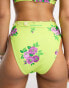 Фото #8 товара Reclaimed Vintage tanga bikini bottom in yellow floral print