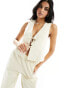 4th & Reckless beaded tie front waistcoat co-ord in cream Бежевый, 38 - фото #1