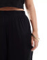 Yours wide leg trouser with leopard detail in black