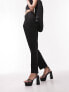 Topshop Tall tailored slim cigarette high-waisted pleat trouser in black