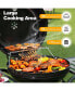 Фото #2 товара 22 inch Charcoal BBQ Grill with Built-In Thermometer Wheels Side & Bottom Shelves