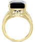 ფოტო #5 პროდუქტის EFFY® Onyx & Diamond (3/8 ct. t.w.) Statement Ring in 14k Gold