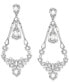 Rhodium-Plated Mixed Crystal Clip-On Chandelier Earrings