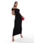 Фото #1 товара ASOS DESIGN strappy back bardot midi dress in black