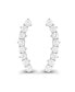Cubic Zirconia Pave Curved Ear Climbers in Sterling Silver (Also in 14k Gold Over Silver)