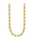 Yellow IP-plated Elongated Open Link Paperclip Chain Necklace