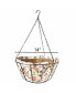 Hanging Basket with floral print coco liner, 14