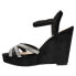 Фото #3 товара Nina Dion Rhinestone Platform Wedge Womens Black Dress Sandals DION-CV-BLKVEL