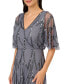 Women's Beaded Mesh Flutter-Sleeve Dress