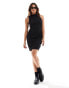 Brave Soul textured sleeveless dress in black